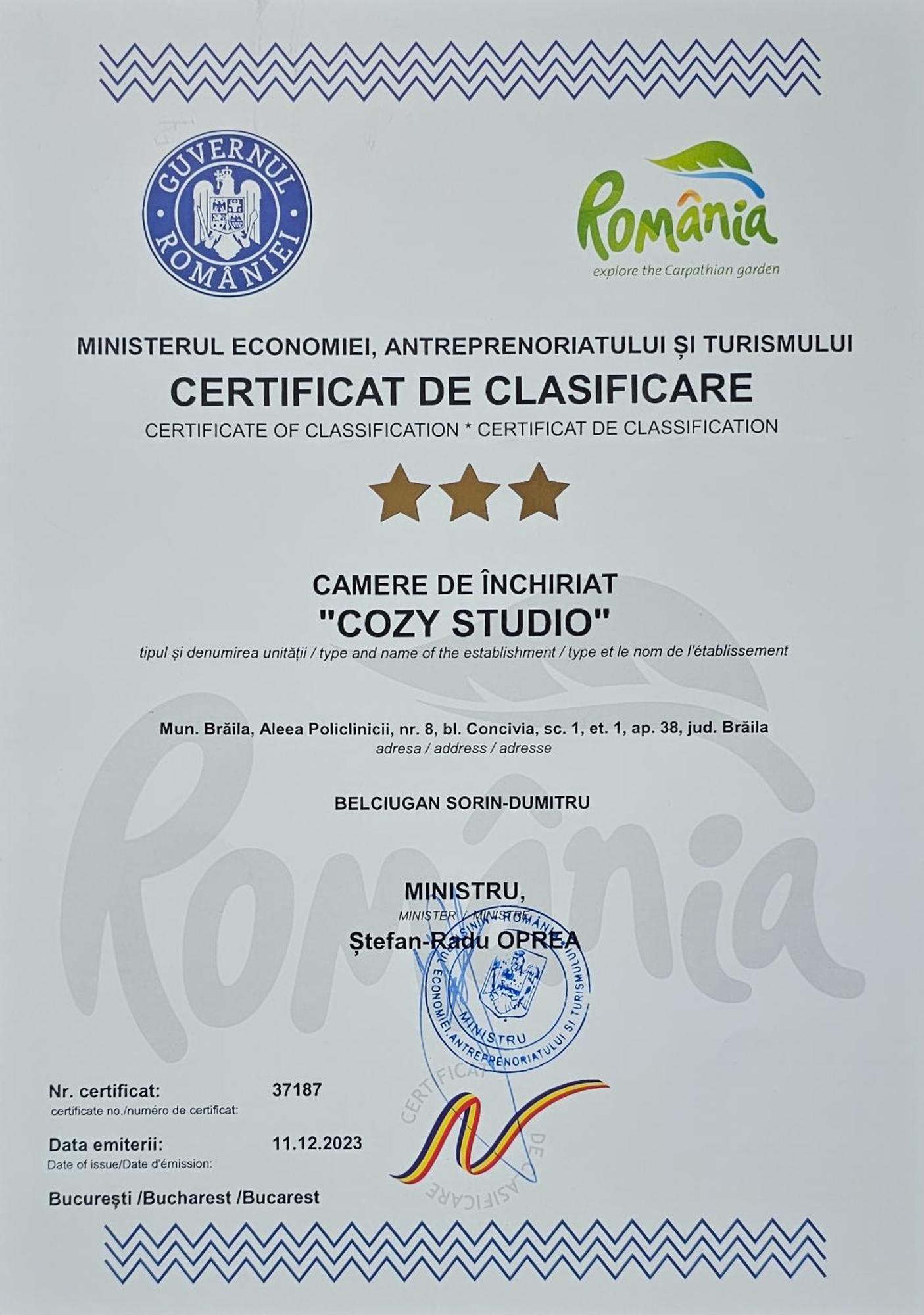 Cozy Studio Braila Ngoại thất bức ảnh